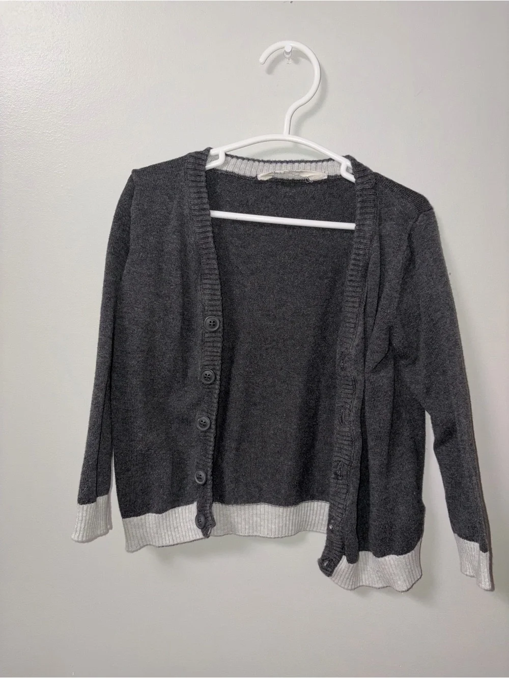 H&M Dark Gray Knit Cardigan Button Up Sweater Unisex Toddler 2-4Y